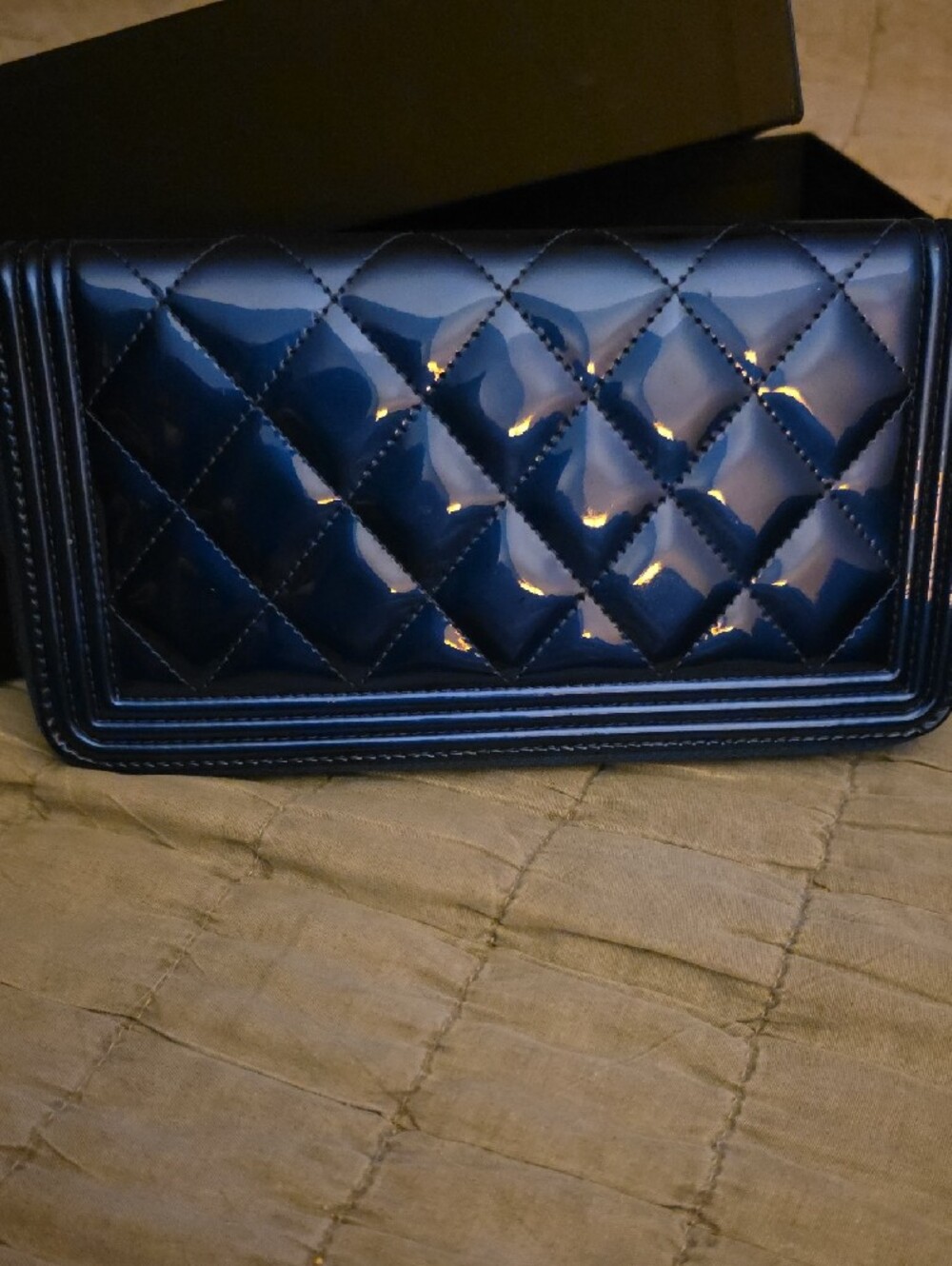 Chanel Boy Wallet/ In Cobalt Blue/ 100% Authentic - Picture 2 of 15